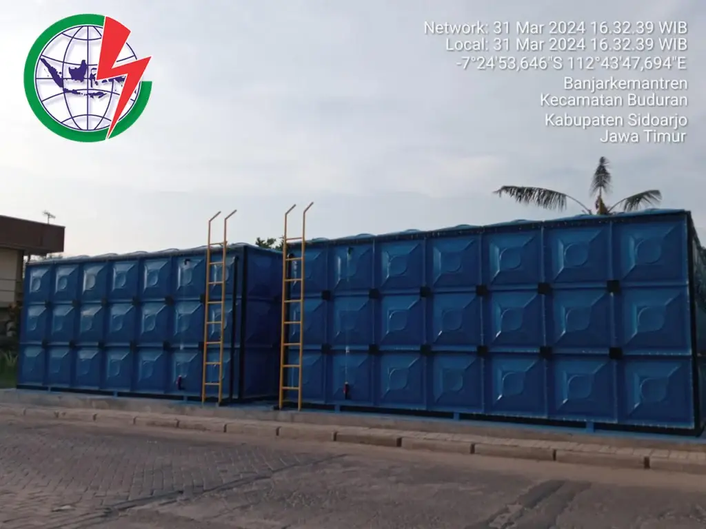 instalasi tangki panel fiberglass